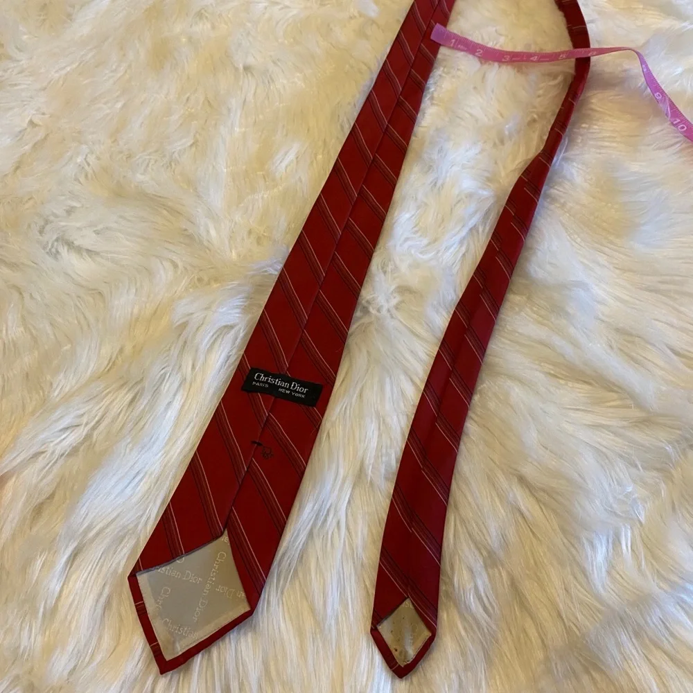 Dior vintage red Dior stripped tie
